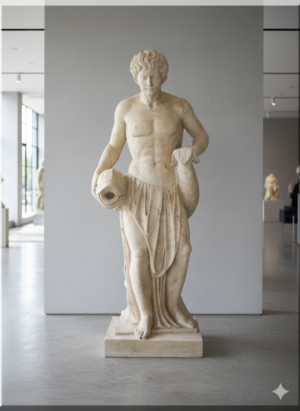 Marmorskulptur Wasserspeier Neptun 1,95 m