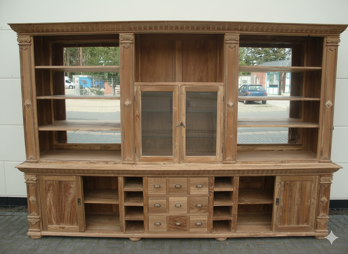 Regal Schrank Bella Luxus Teakholz 3,60 m – Bild 3