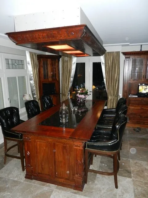 Kücheninsel mit Deckenelement Teakholz 2,60 m – Bild 2