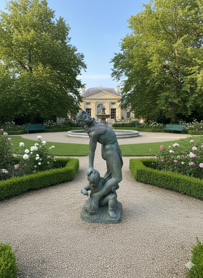 Skulptur Figur Frau mit Kind Bronze 1,08 m – Bild 2