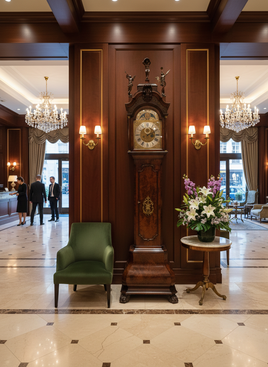 Standuhr Amsterdam 1800 Nussbaum – Bild 2