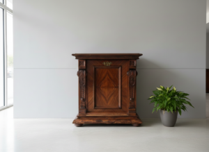 Polyphon Mikado Platten Unterschrank 1895 Nussbaum