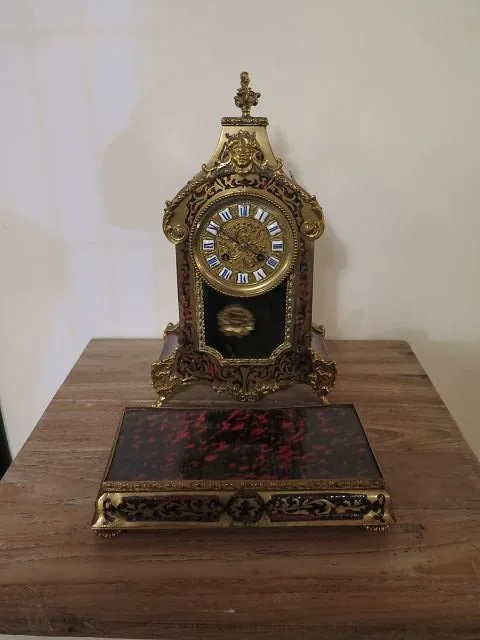 Boulle Tischuhr Historismus 1820 Messing – Bild 5