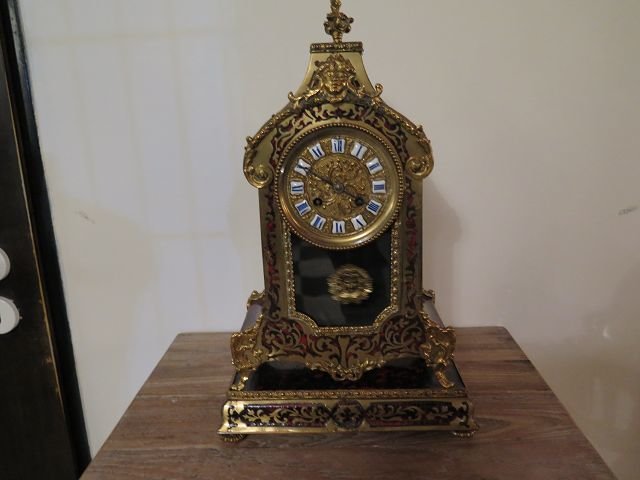 Boulle Tischuhr Historismus 1820 Messing – Bild 4