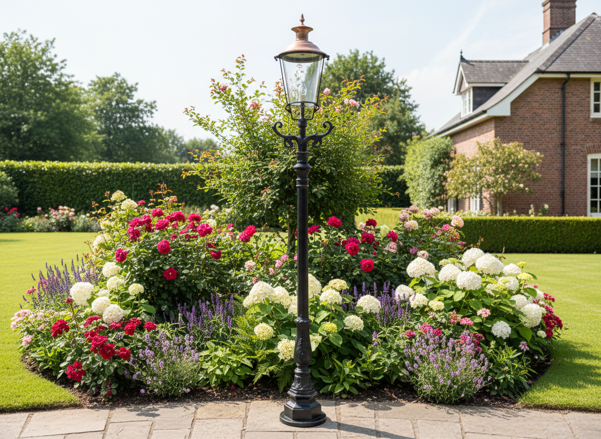 Laterne Gartenlampe Schwarz 2,58 m – Bild 2