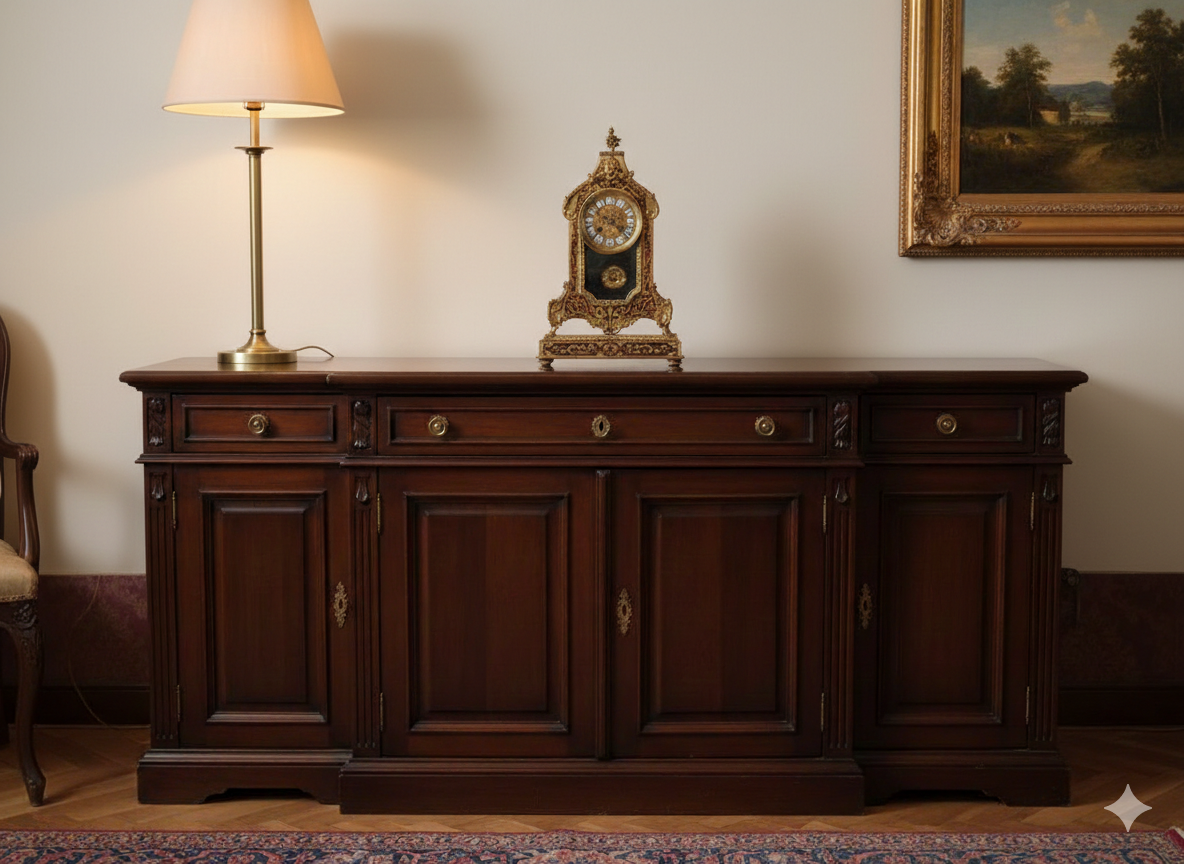 Boulle Tischuhr Historismus 1820 Messing – Bild 2