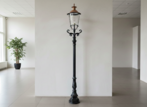 Laterne Gartenlampe Schwarz 2,58 m