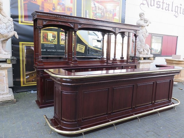 Englische Bar Theke Teakholz 3,71 m – Bild 11