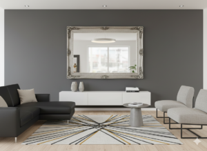 Spiegel Wandspiegel Silber 2,16 m x 1,57 m