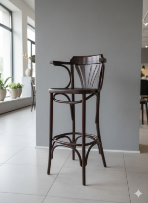 Barhocker mit Rückenlehne Nussbaum