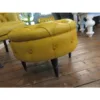 Chesterfield Hocker Gelb Ø 0,65 m – Bild 3
