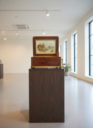 Spieluhr Biedermeier 1860 Mahagoni