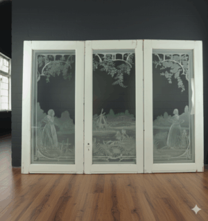 Dreiflügeliges Fenster Jugendstil 1910