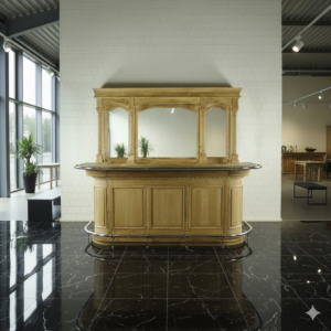 Englische Bar Theke Teakholz 2,60 m