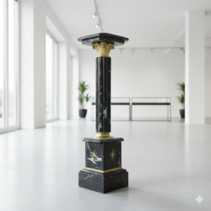 Säule Pfeiler Marmor Schwarz 1,03 m