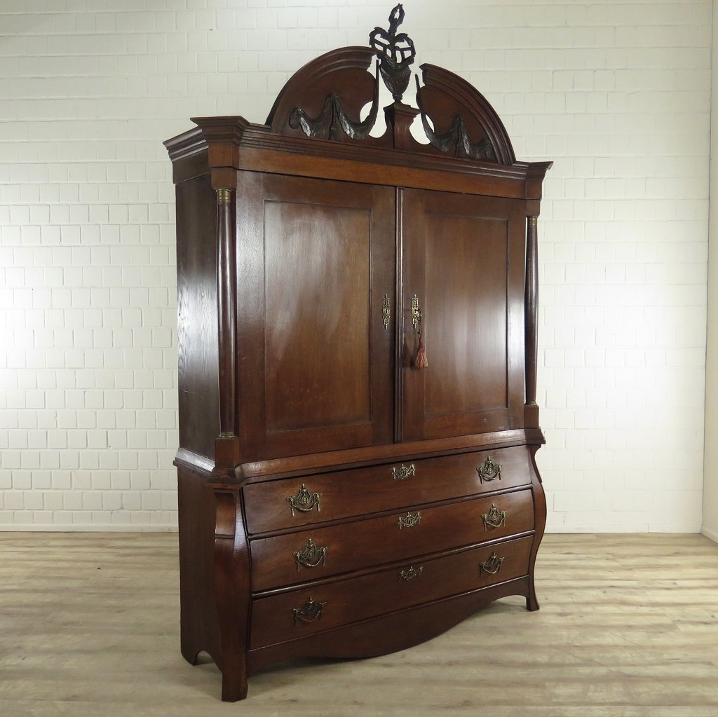 Holländischer Kabinettschrank Historismus 1850 Eiche – Bild 4