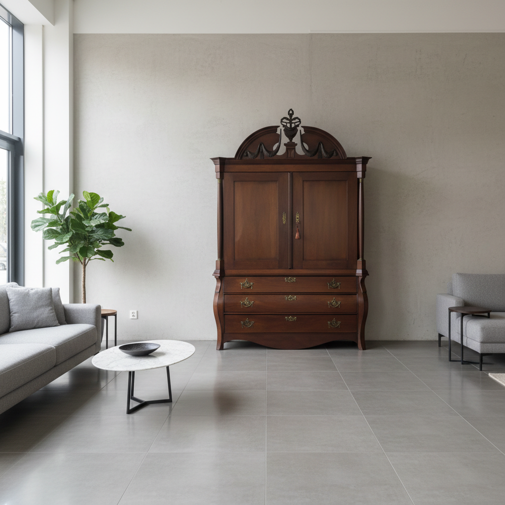 Holländischer Kabinettschrank Historismus 1850 Eiche – Bild 2