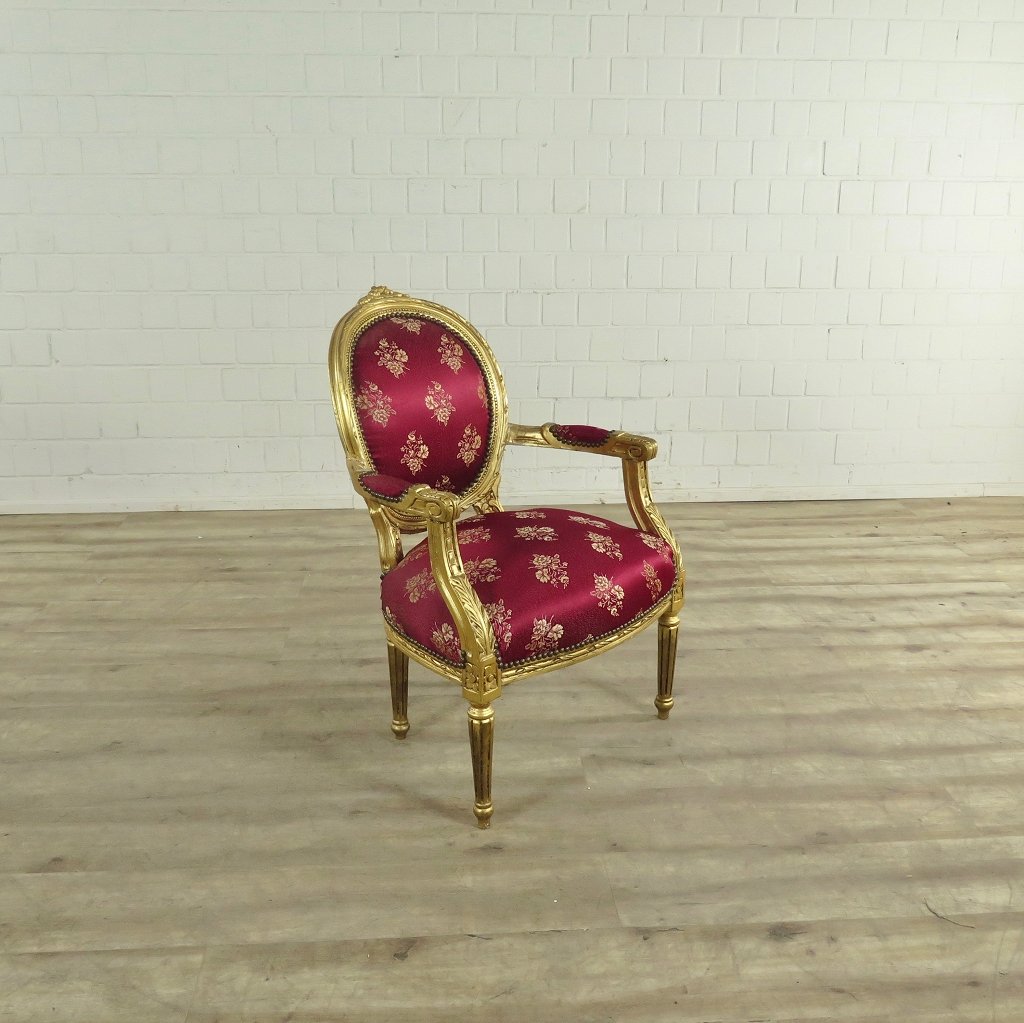 Barockstuhl Rot-Gold – Bild 5