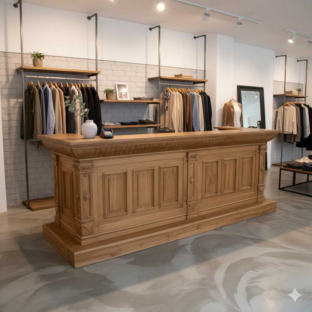 Theke Tresen Bella Teakholz 3,00 m – Bild 2