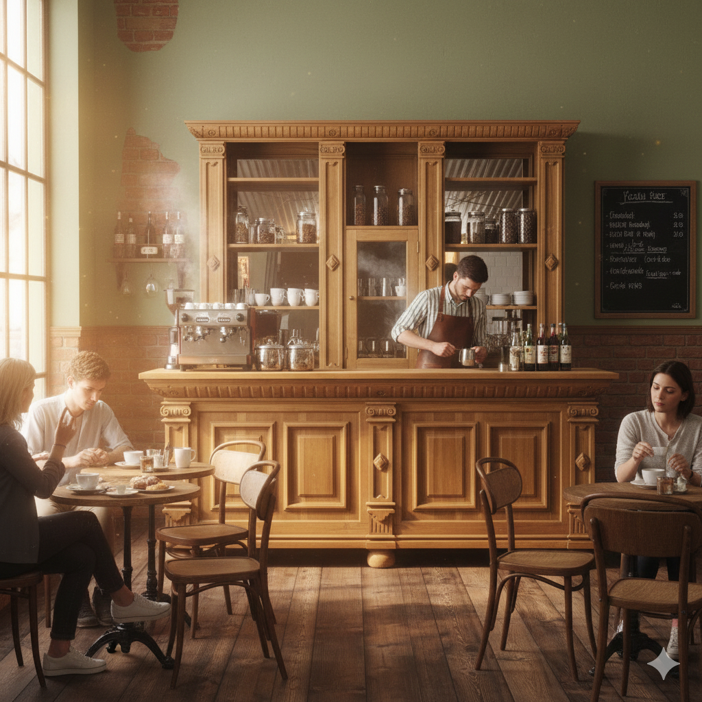 Theke Tresen Regal Bella Luxus Teakholz 2,40 m – Bild 2