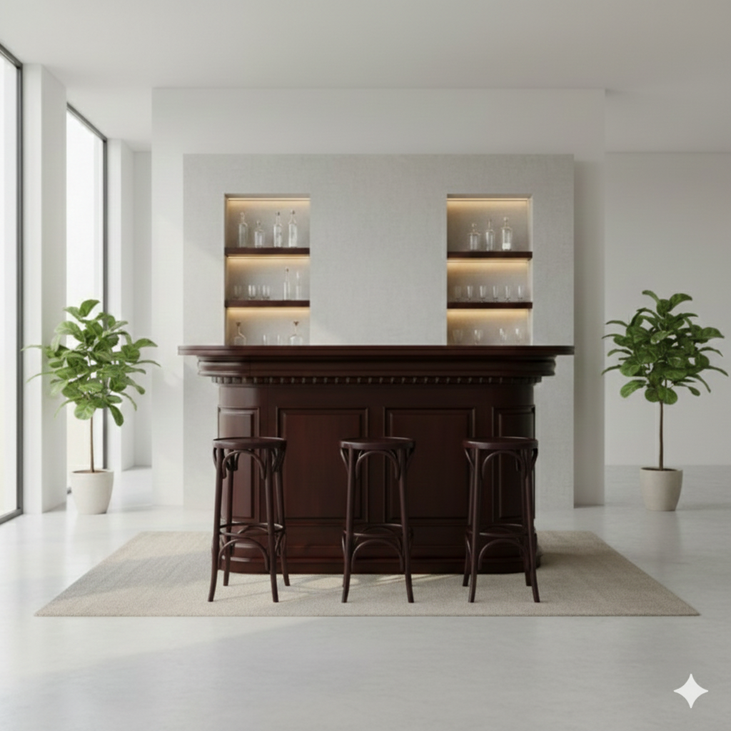 Barhocker Klassisch Mahagoni – Bild 2