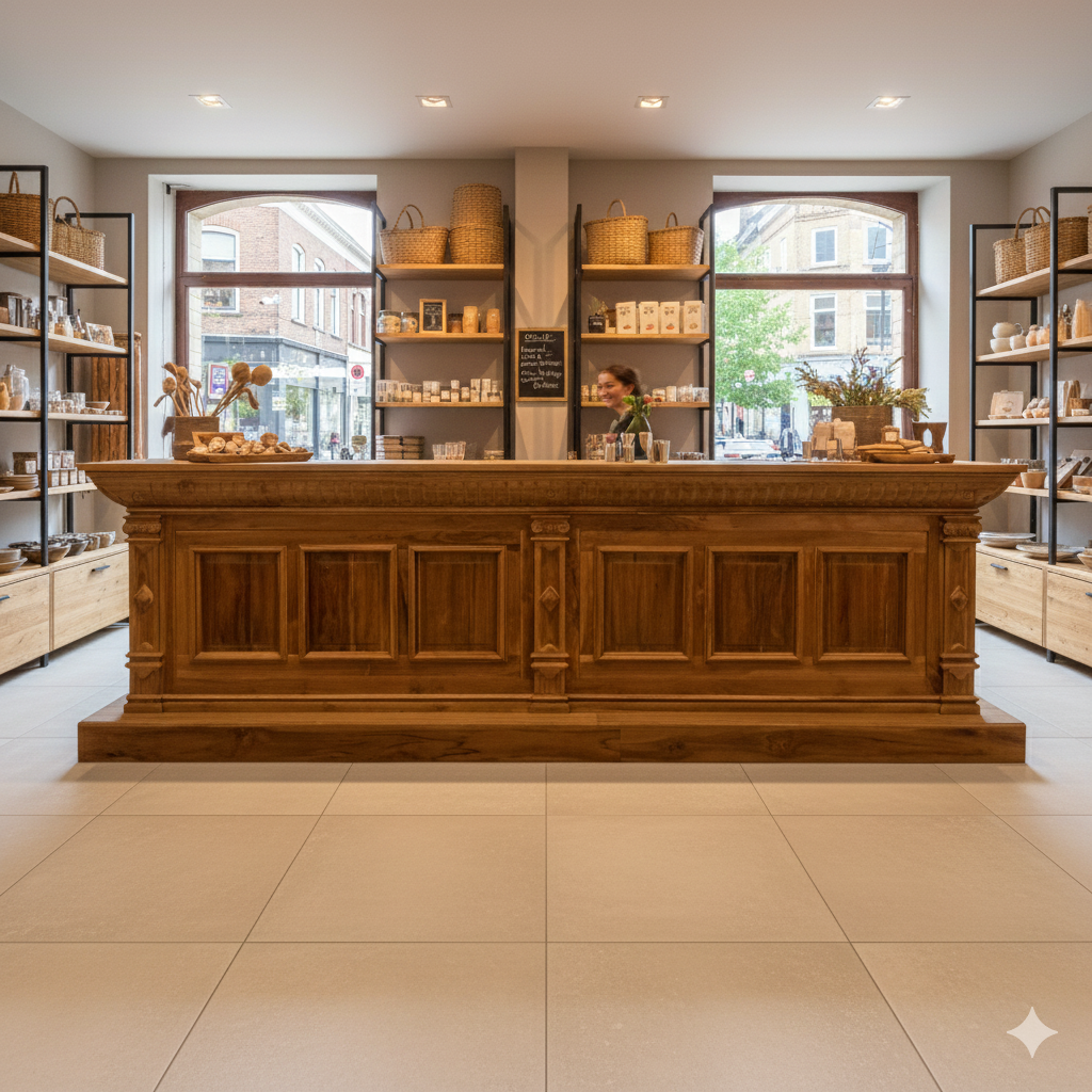 Empire Bar Luxus Theke Tresen Teakholz 3,60 m – Bild 2