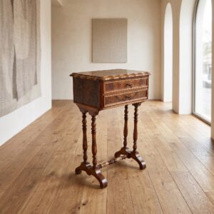 Nähtisch Biedermeier 1860 Nussbaum