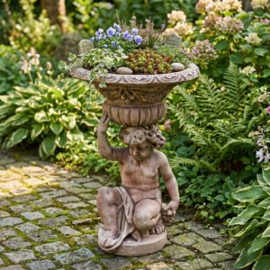 Dekoration Beton Putte mit Schale 0,87 m