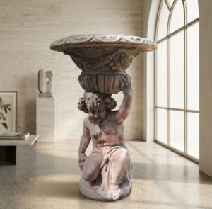 Dekoration Beton Putte mit Schale 0,87 m