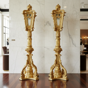 Set Laternen Barockstil Gold 2,60 m