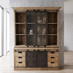 Vitrine Bücherschrank 1,70 m Kiefer