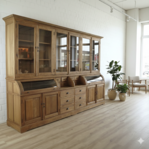 Buffetschrank Vitrine 3,14 m Teakholz