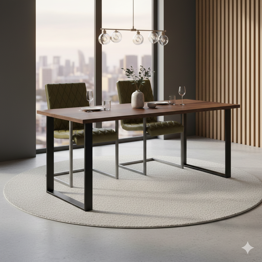 Stuhl Industrial Design Leder Lime – Bild 2