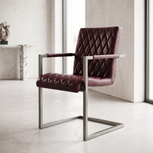 Stuhl Industrial Design Leder Rot-Braun