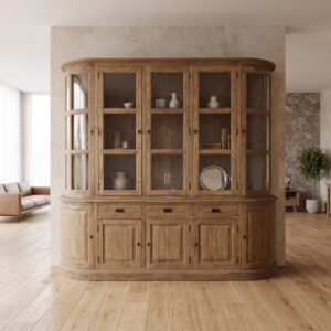 Vitrine Bücherschrank Teakholz 2,40 m