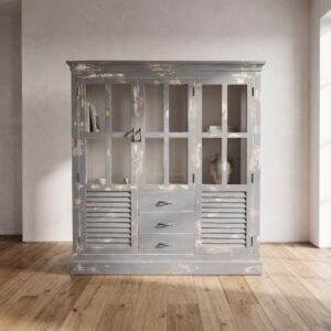 Vitrine Bücherschrank Teakholz 1,45 m