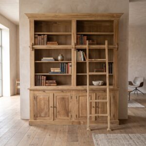 Bibliotheksschrank Schrank 2,10 m Teakholz