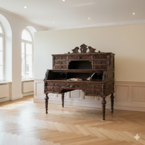 Schreibtisch mit Aufsatz Gründerzeit 1880 Eiche