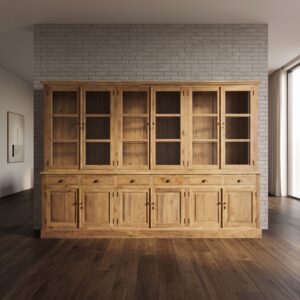 Vitrine Bücherschrank Teakholz 3,10 m