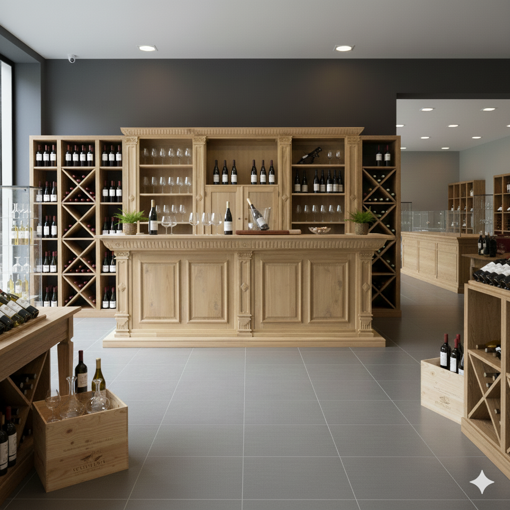 Theke Tresen Regal Bella Teakholz 3,00 m – Bild 2