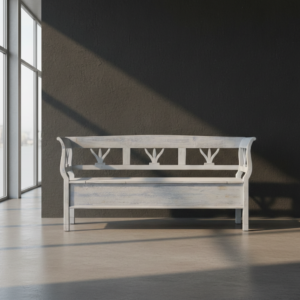 Truhenbank Küchenbank Grau-Blau 1,96 m Kiefer