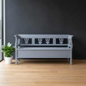 Truhenbank Küchenbank Grau-Blau 1,88 m Kiefer