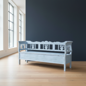 Truhenbank Küchenbank Blau-Grün 2,09 m Kiefer