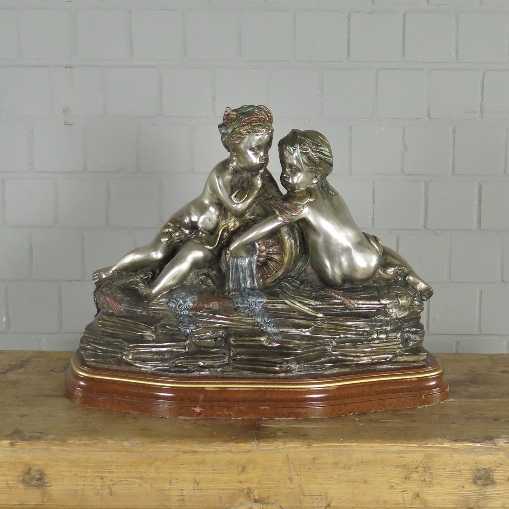 Skulptur Dekoration Kinder Bronze 0,45 m – Bild 2