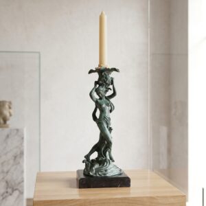 Kerzenständer Kandelaber Skulptur Frau Venus Bronze 0,50 m