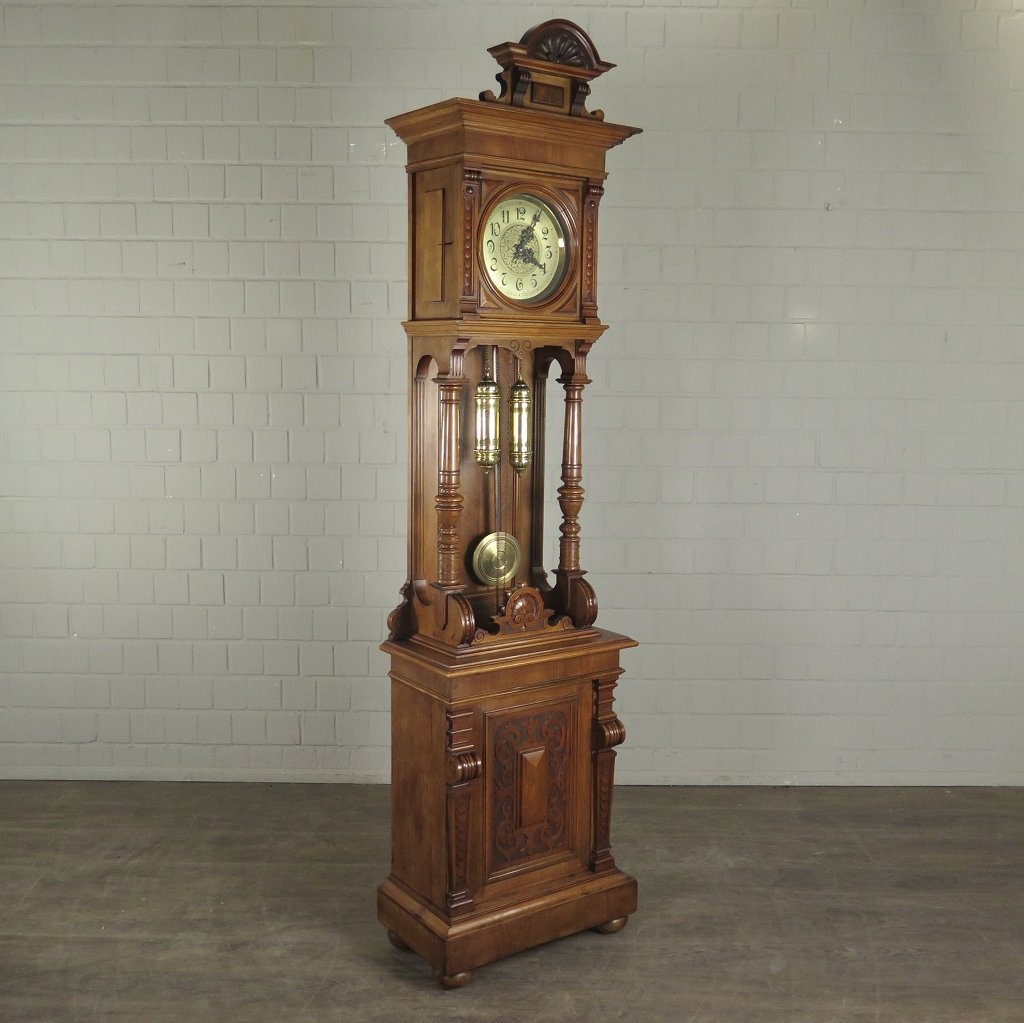 Standuhr Uhr Gründerzeit 1880 Nussbaum – Bild 4