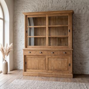 Vitrine Bücherschrank Teakholz 1,71 m