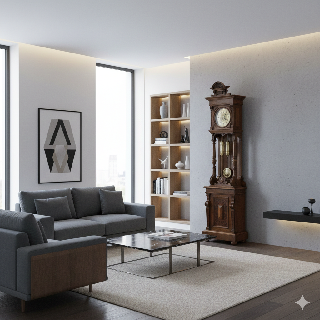 Standuhr Uhr Gründerzeit 1880 Nussbaum – Bild 2