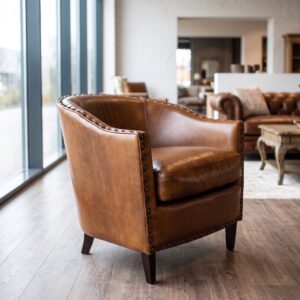 Loungesessel Sessel Leder Braun