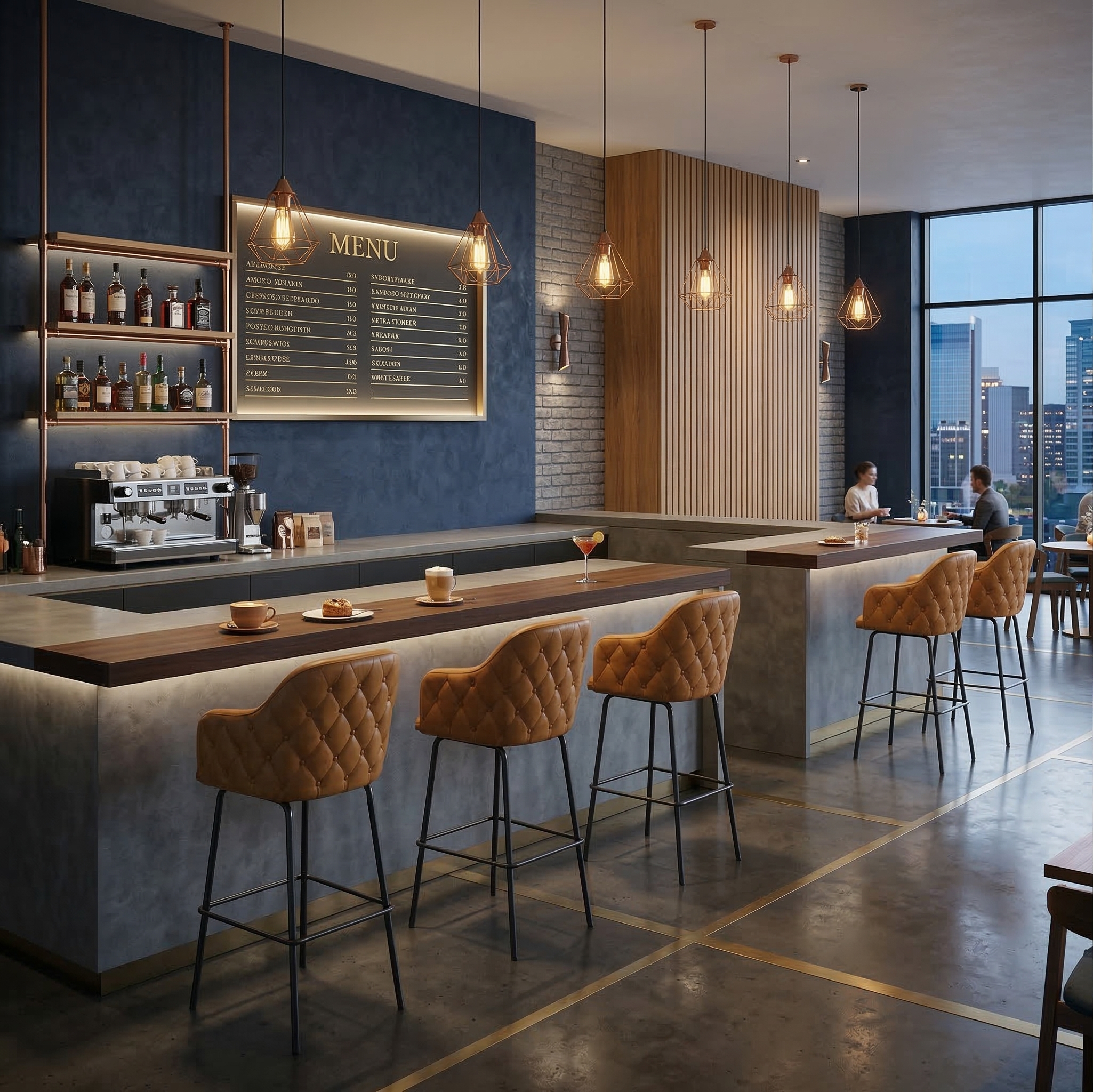 Barhocker Barstuhl Camel Leder – Bild 2